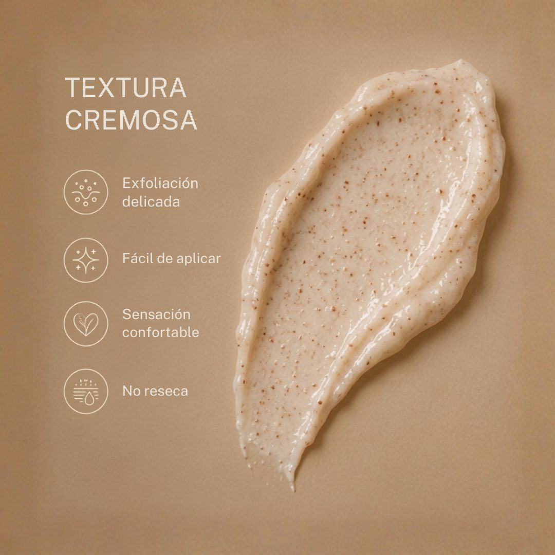 Exfoliante facial activo de rosas y arándanos.