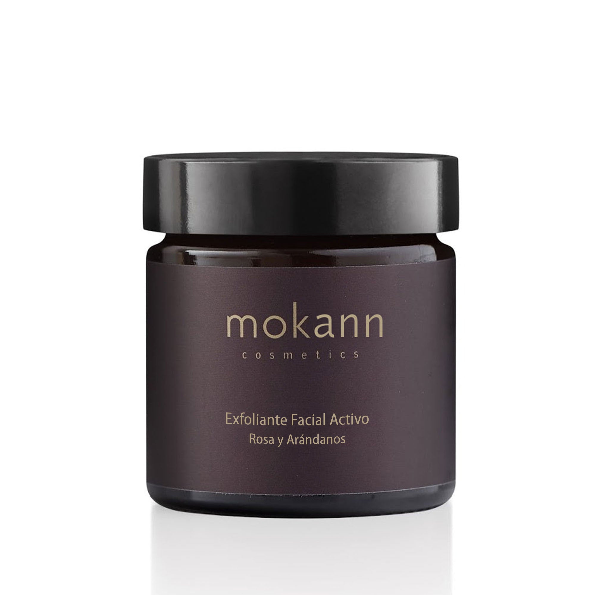 Exfoliante facial activo de rosas y arándanos.