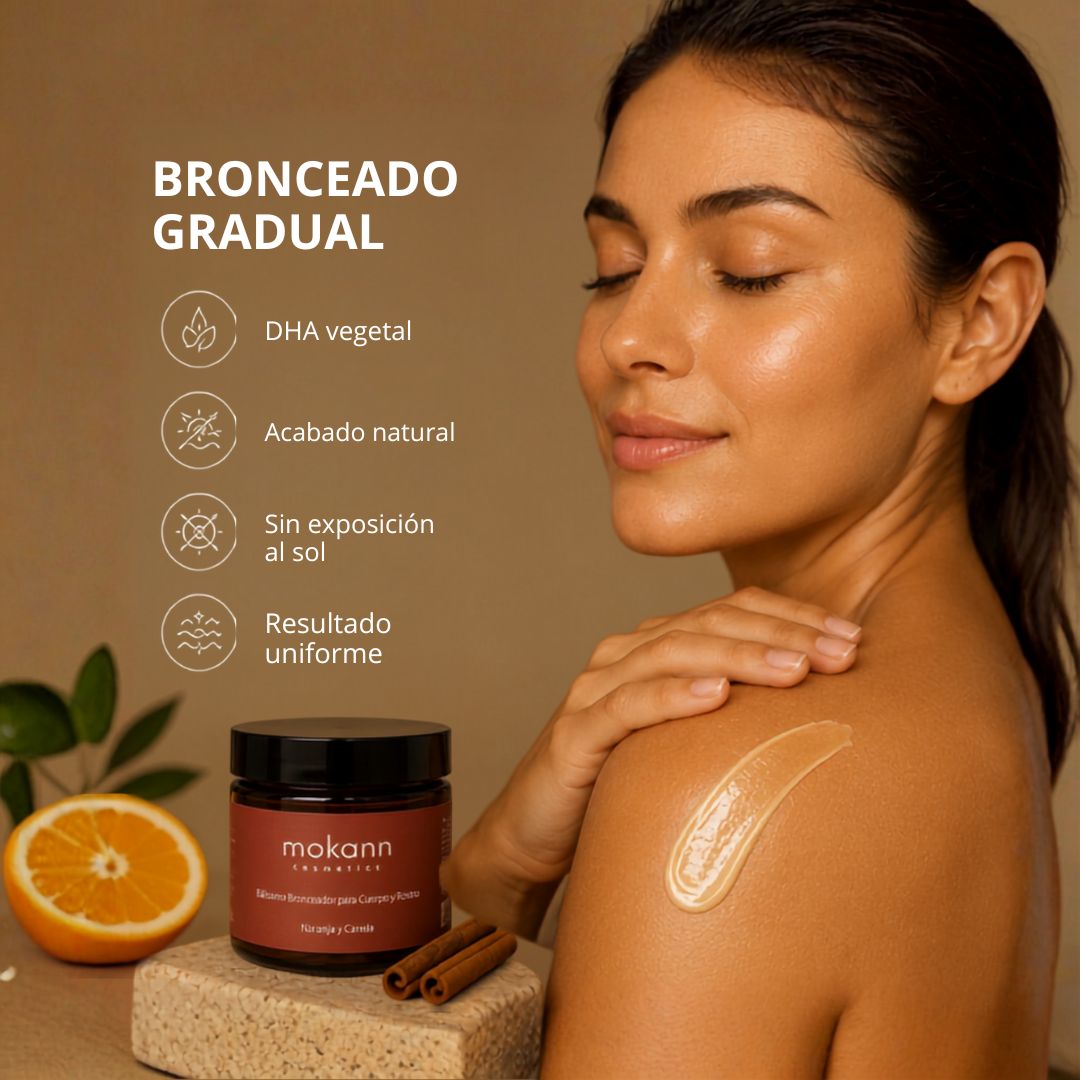 Bálsamo Bronceador para Cuerpo y Rostro de Naranja y Canela.