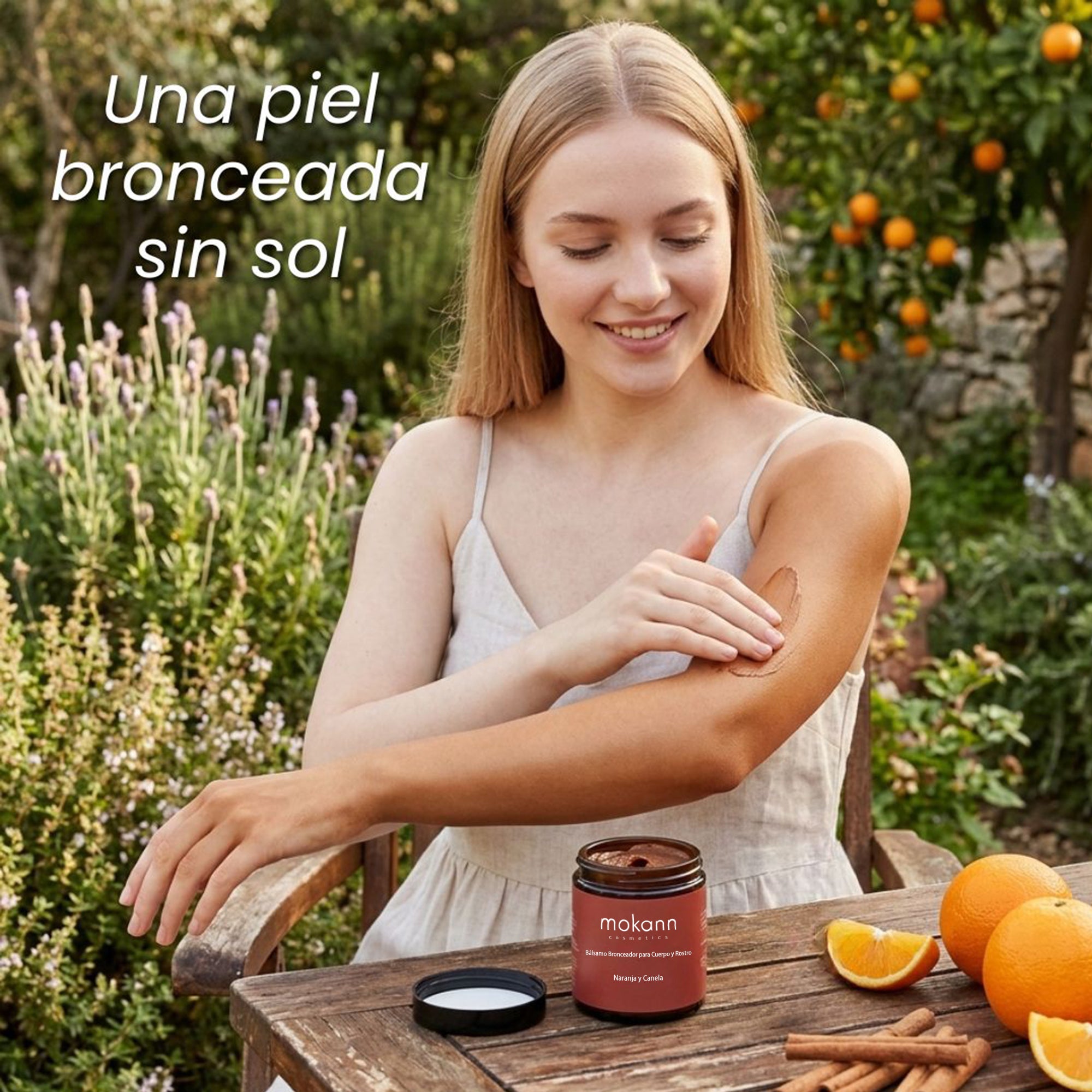 Bálsamo Bronceador para Cuerpo y Rostro de Naranja y Canela.