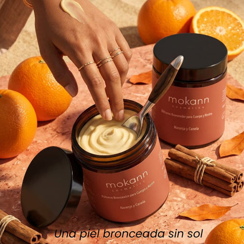 Bálsamo Bronceador para Cuerpo y Rostro de Naranja y Canela.