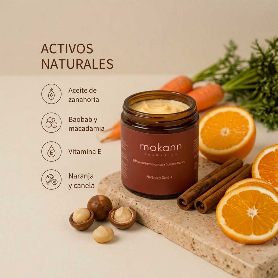 Bálsamo Bronceador para Cuerpo y Rostro de Naranja y Canela.