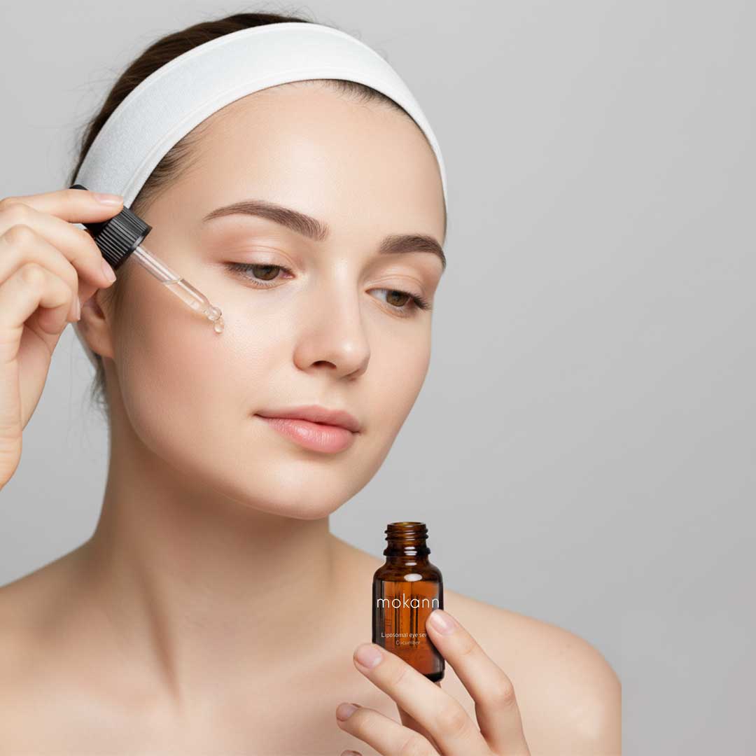 Sérum liposomal para ojos. Con ácido hialurónico y pepino.