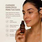 Sérum liposomal para ojos. Con ácido hialurónico y pepino.