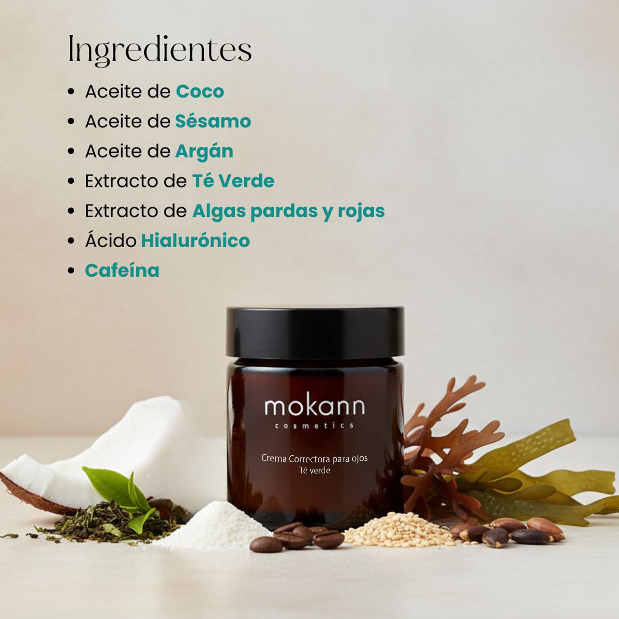 Crema Correctora de Ojos de Té Verde con Ácido Hialurónico