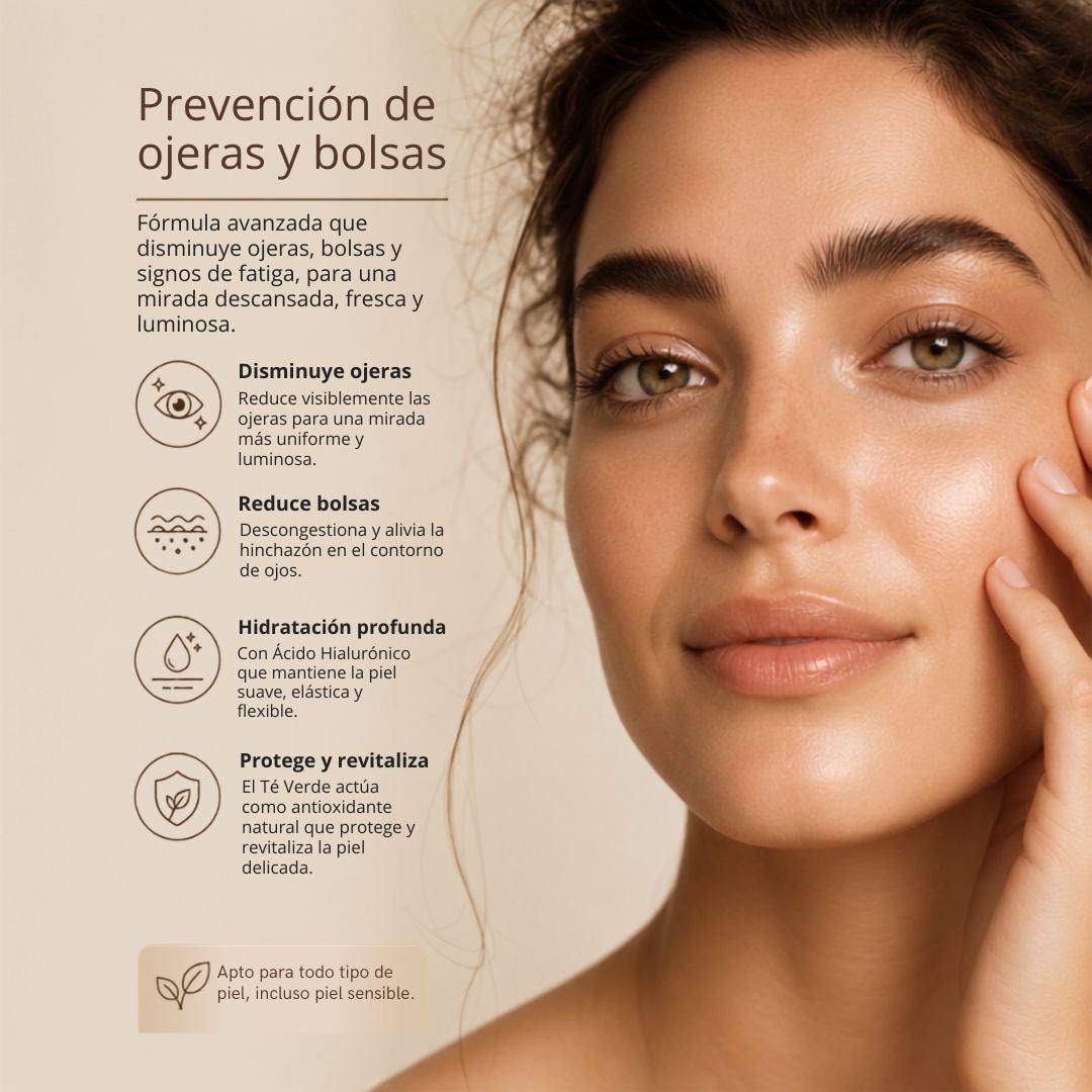 Crema Correctora de Ojos de Té Verde con Ácido Hialurónico