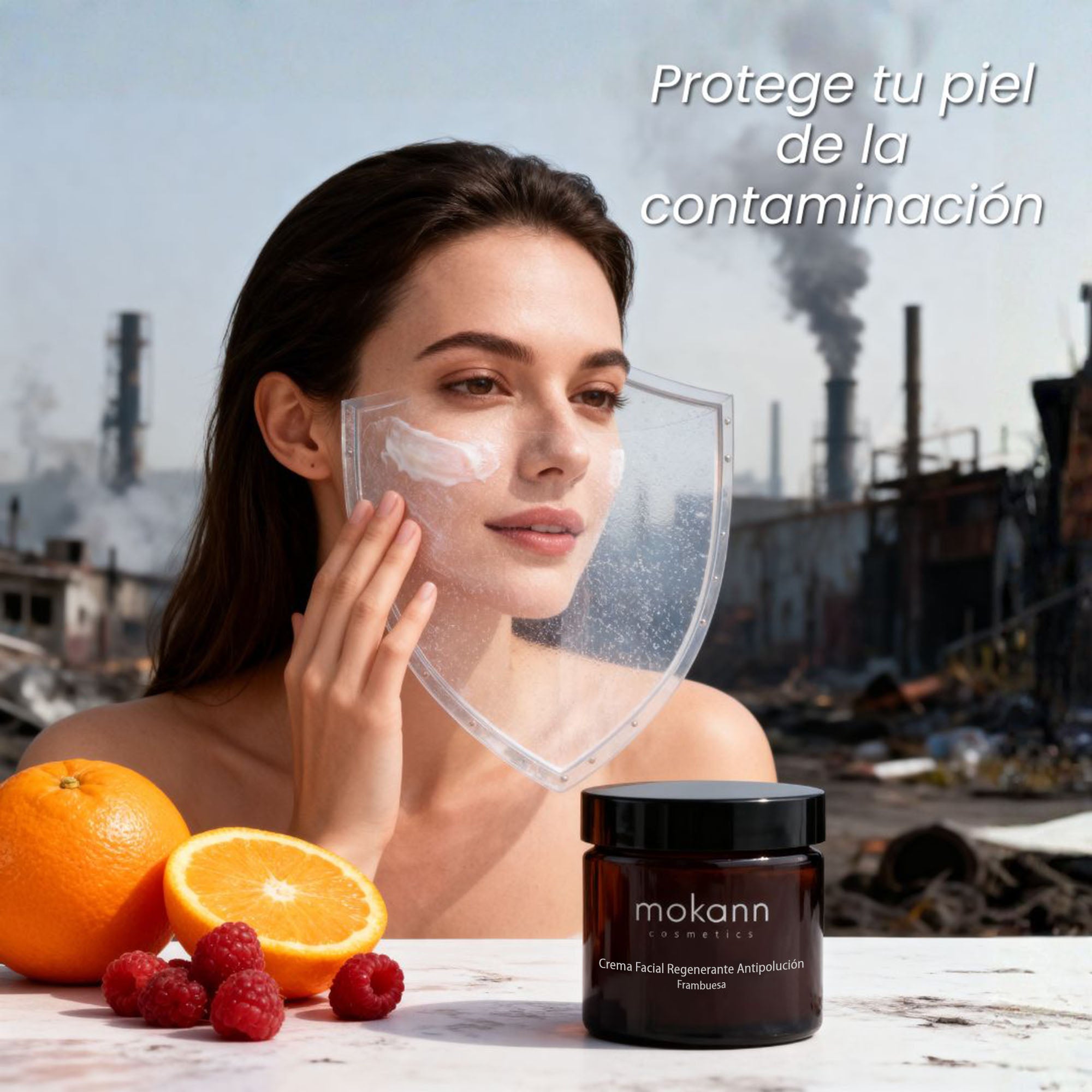 Crema facial regeneradora antipolución frambuesa