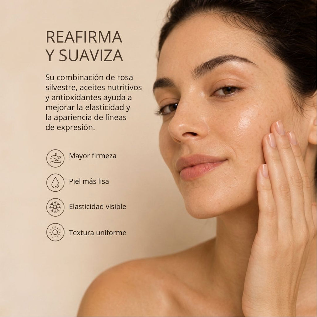 Crema Facial Reafirmante Antiedad de Rosa y Arándano.