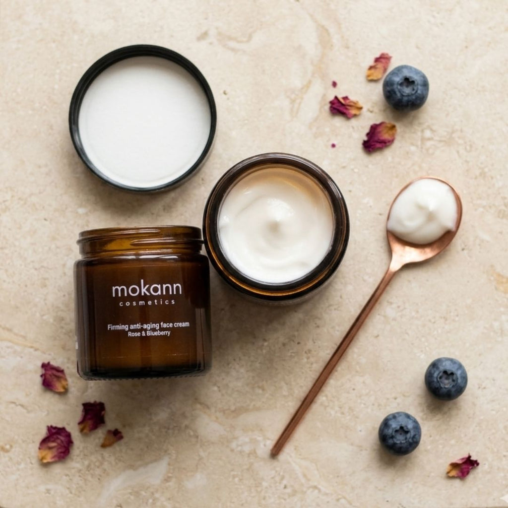 Crema Facial Reafirmante Antiedad de Rosa y Arándano.