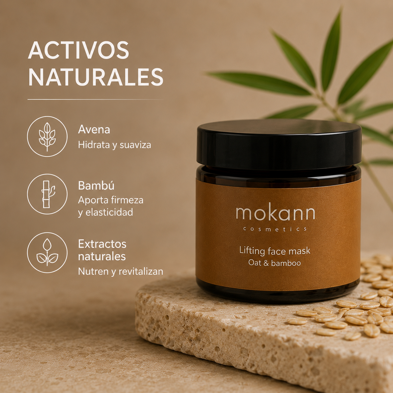 Mascarilla Facial Lifting con Avena y Bambú