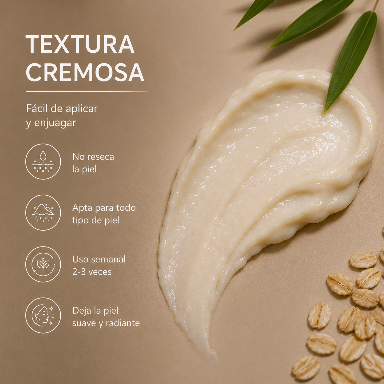 Mascarilla Facial Lifting con Avena y Bambú