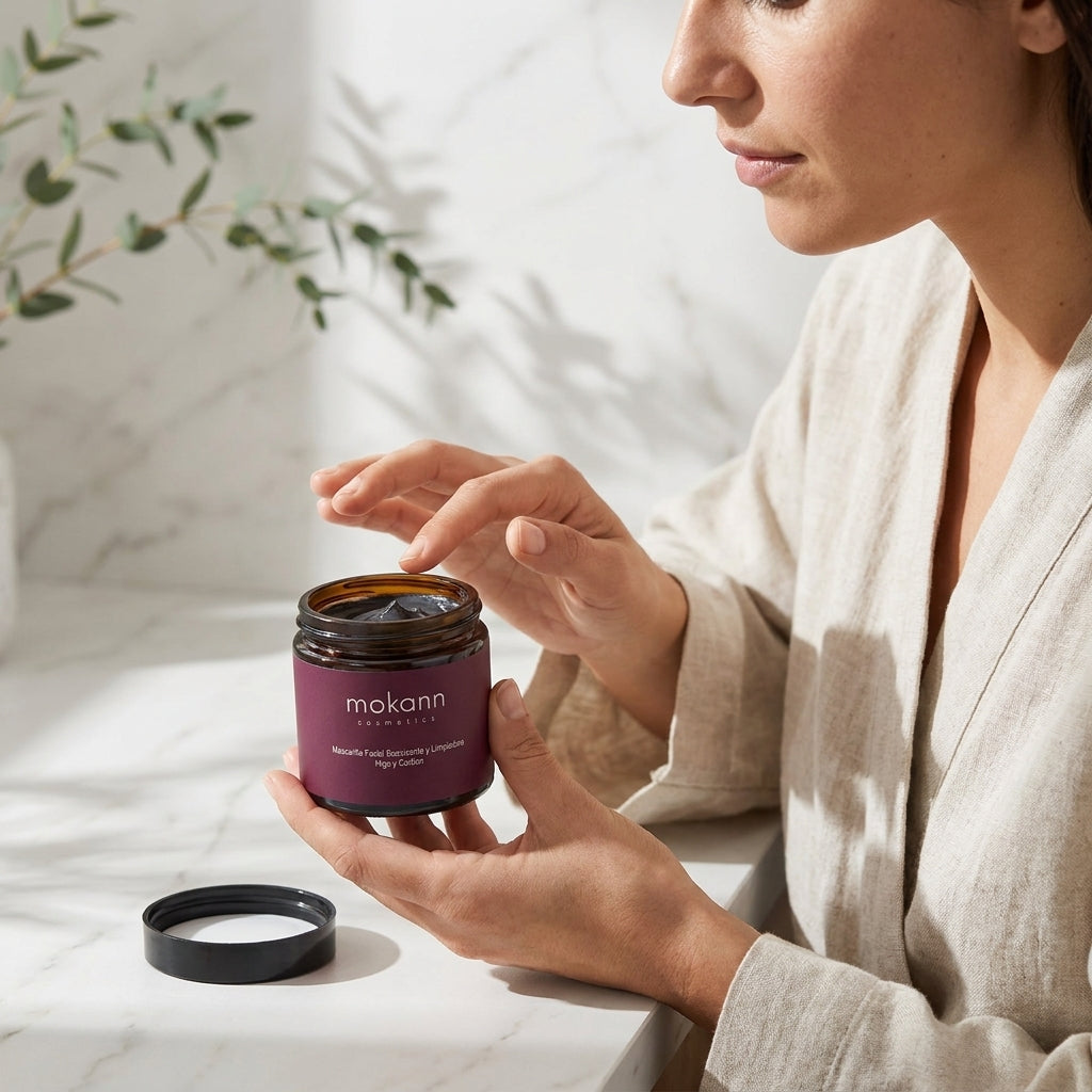 Mascarilla facial suavizante y limpiadora de higo y carbón