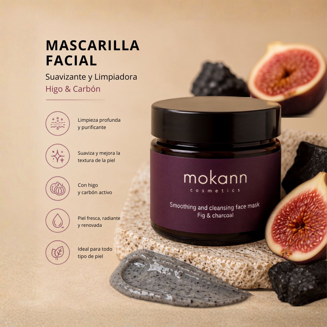 Mascarilla facial suavizante y limpiadora de higo y carbón