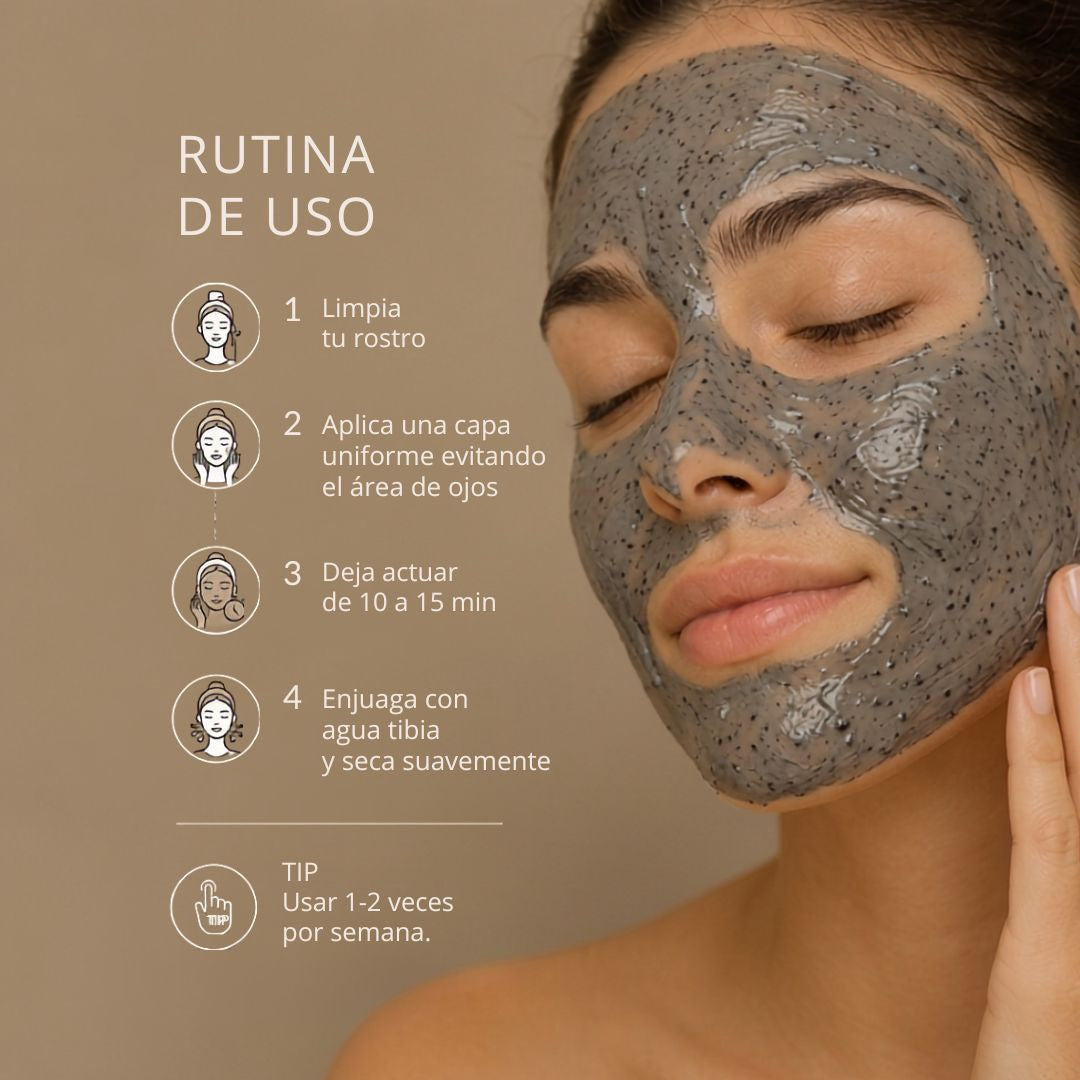 Mascarilla facial suavizante y limpiadora de higo y carbón