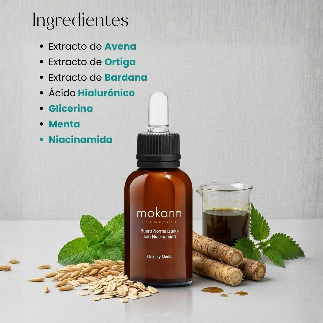 Sérum Normalizante con Niacinamida, Ortiga y Menta