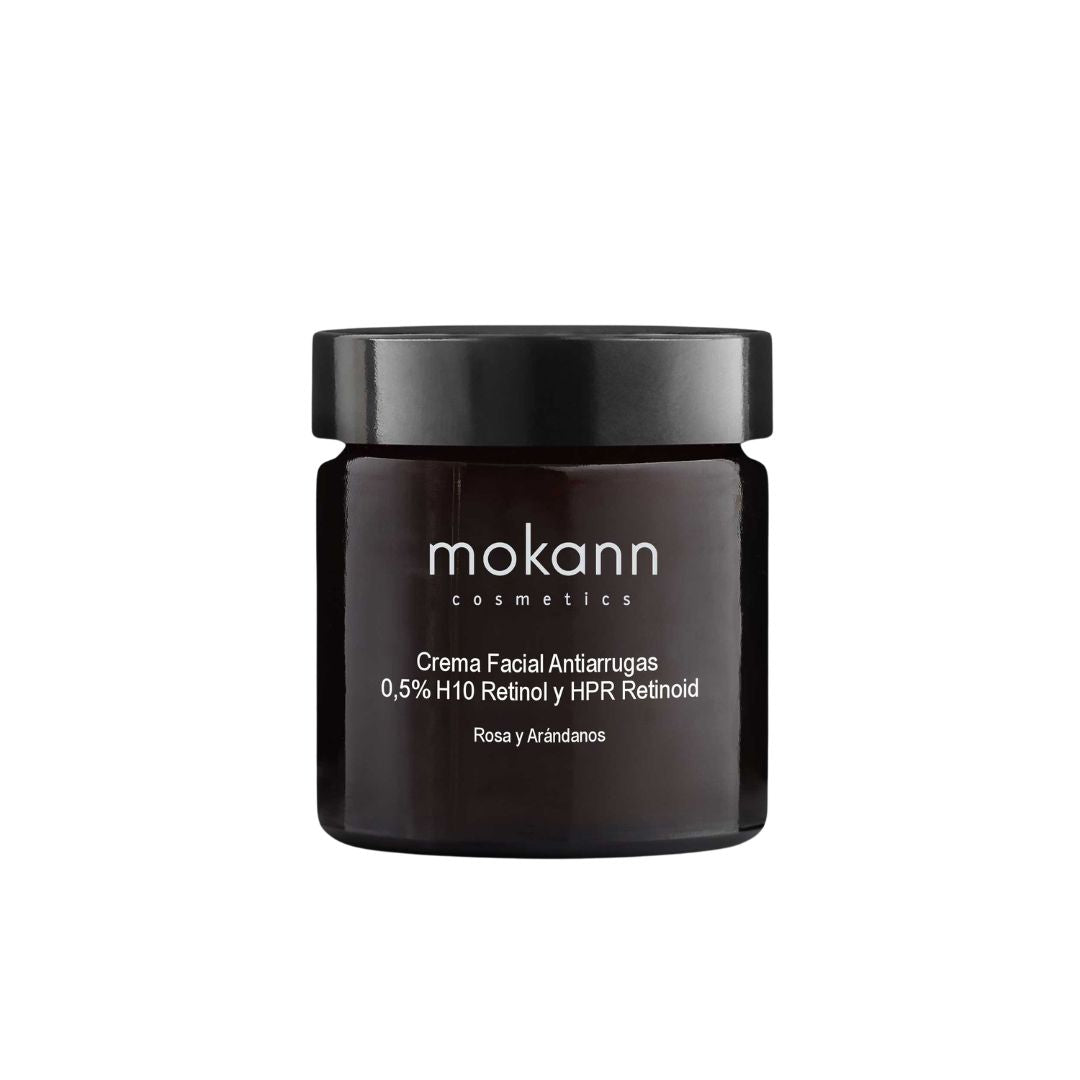 Crema Facial Antiarrugas 0,5% H10 Retinol &amp; HPR Retinoid con Rosa y Arándano