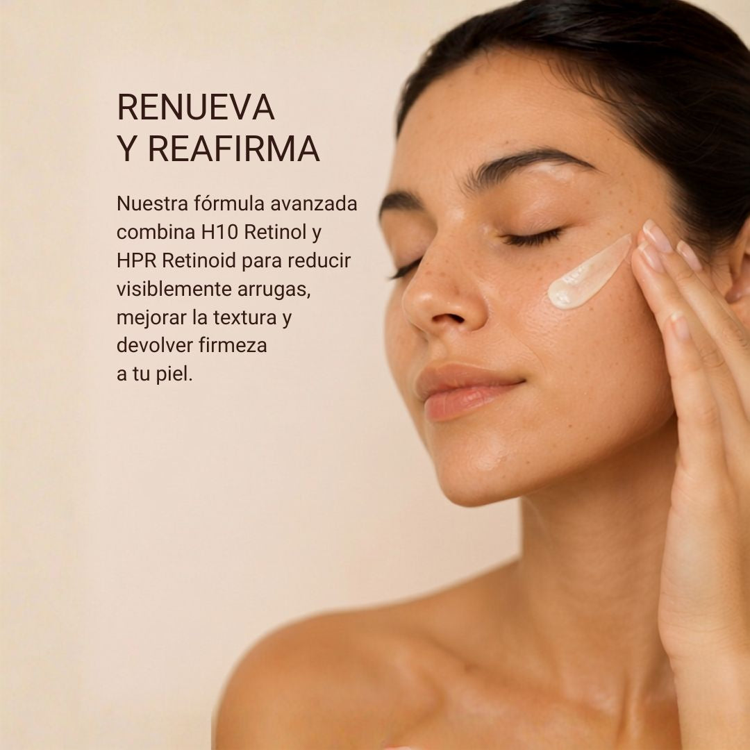 Crema Facial Antiarrugas 0,5% H10 Retinol &amp; HPR Retinoid con Rosa y Arándano