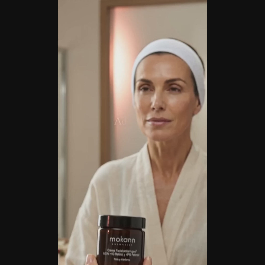 Crema Facial Antiarrugas 0,5% H10 Retinol &amp; HPR Retinoid con Rosa y Arándano